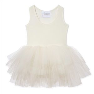 Plum velvet tutu in cream